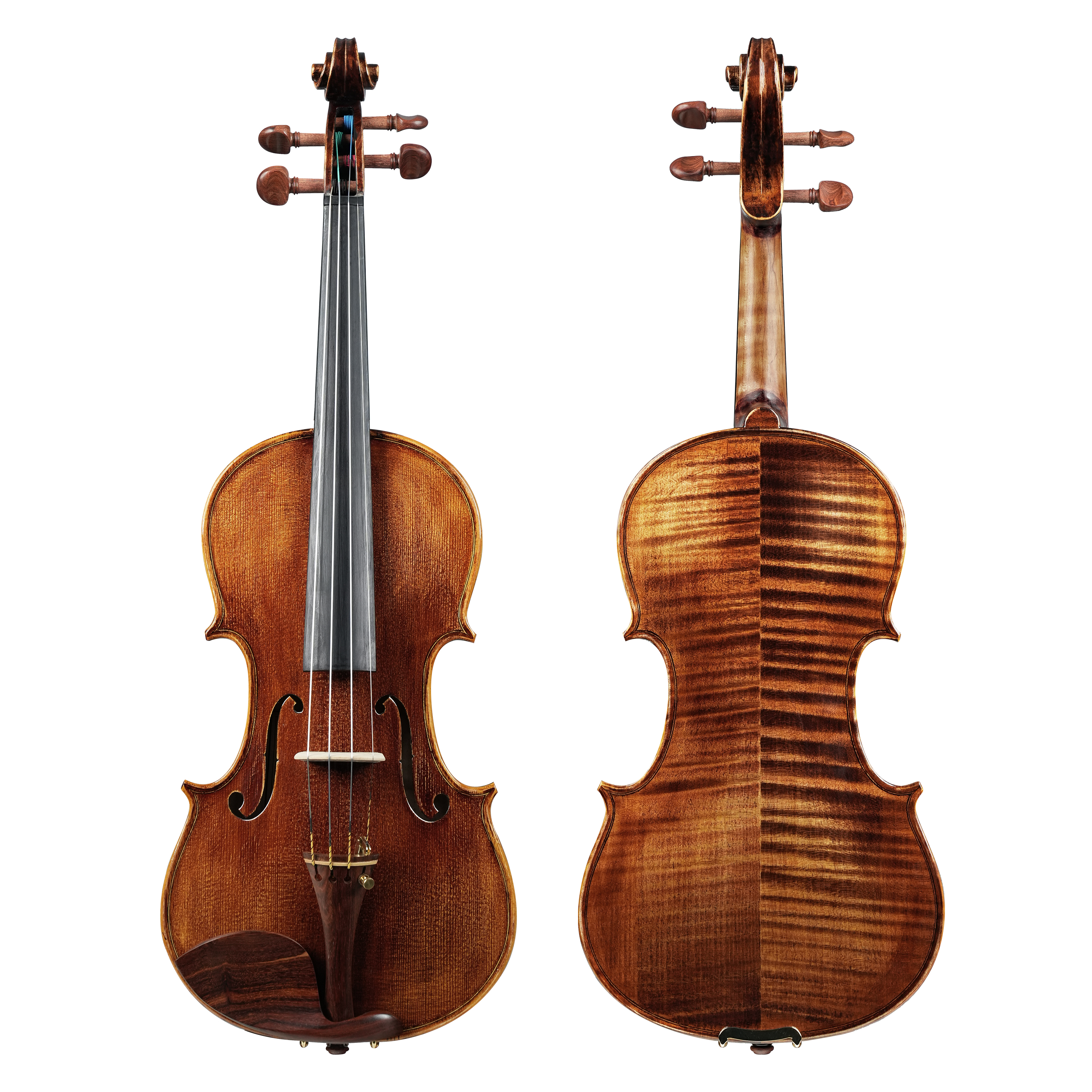 Semi-Professional Figured Maple Violin - Hybrid Solid Top/Plywood Back | Studio-Quality Projection at Entry-Pro Price