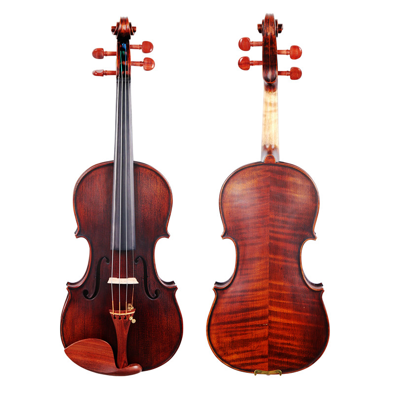 Professional Grade Carved Flamed Maple Violin - 10 years Maple Fully Handmade Violins High-grade Performance-level Flamed Violin