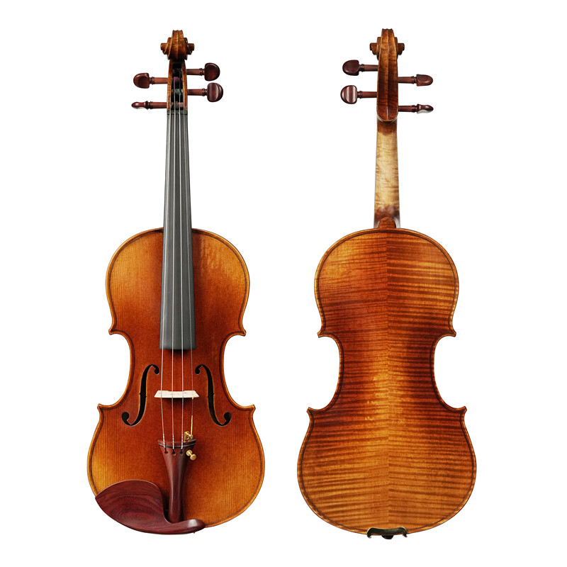 Professional Grade Carved Flamed Maple Violin - Hand-Varnished 15 years Maple Fully Handmade Violins Master Solo Violin