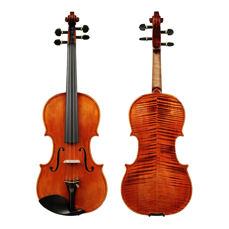 Professional Grade Carved Flamed Maple Violin Fully Handmade Violins Fully Handmade Mid-end Flamed Violin