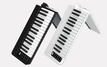 Foldable Electric Piano 61 Electronic Keyboard (include black keys) USB MIDI F2 (black)